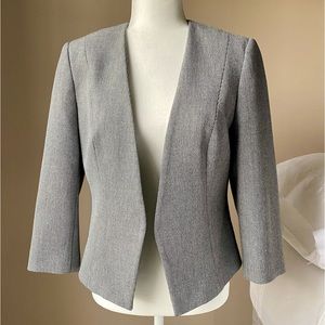 Express gray 3/4 sleeve open front blazer, size 10